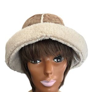 Anthropologie Wyeth Tan Sherpa Lined  Bucket Hat OS